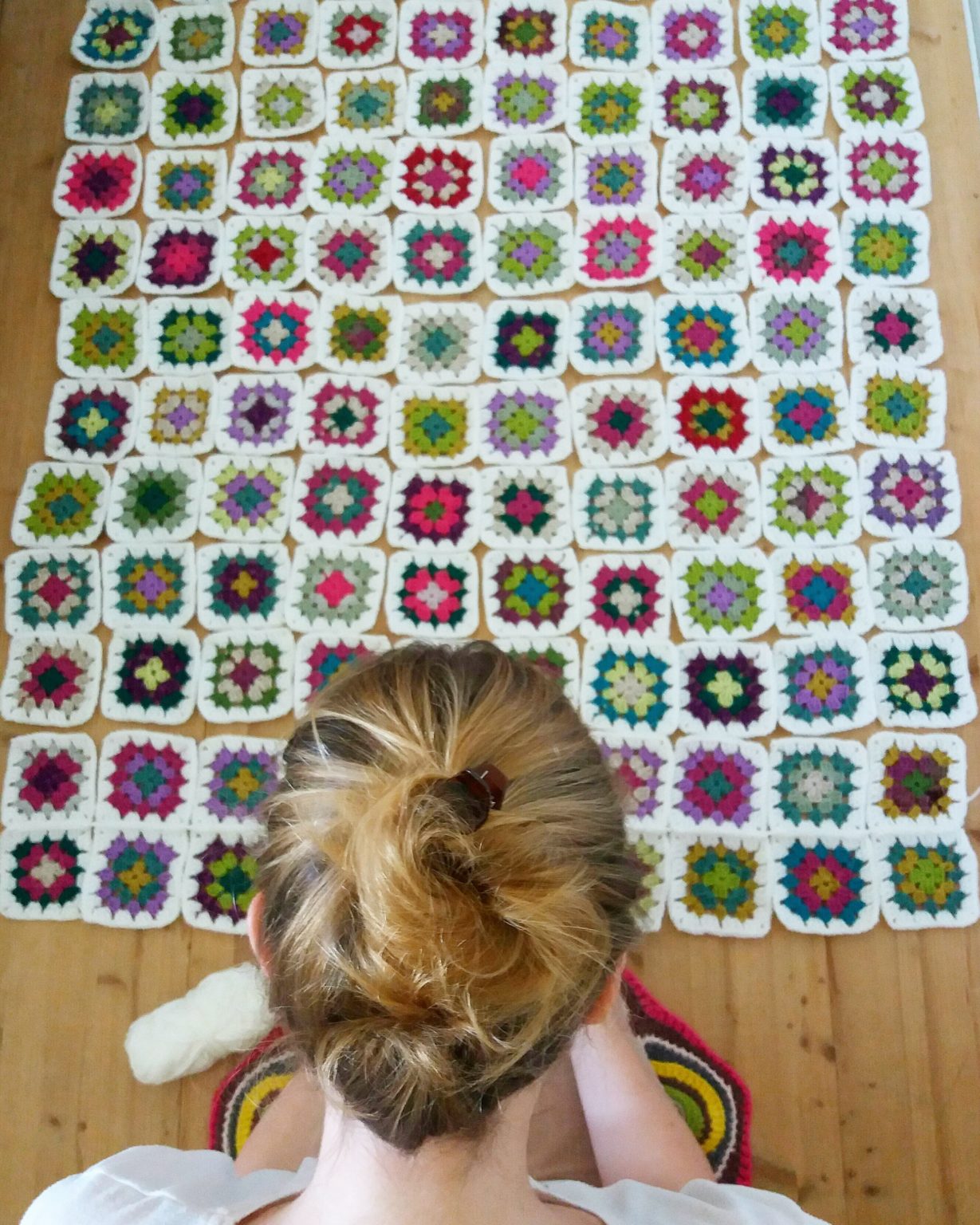 PLAID COUVERTURE Granny Crochet Vintage Annees 70 EUR 20,00 - FR